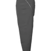 Charcoal bias-cut viscose-blend asymmetric maxi skirt with functional metallic zip appliqué
