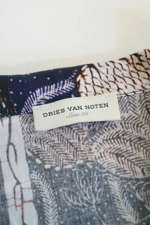 Charcoal blue cotton floral print open-front yukata-inspired overshirt