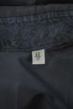Charcoal cotton button-front classic collar shirt