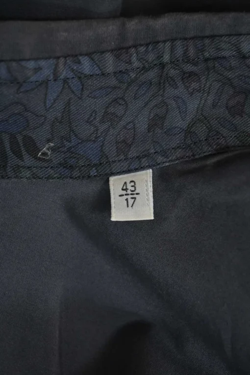 Charcoal cotton button-front classic collar shirt