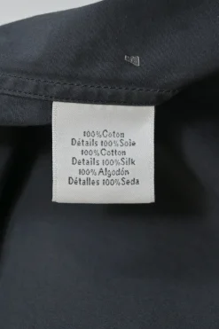 Charcoal cotton button-front classic collar shirt