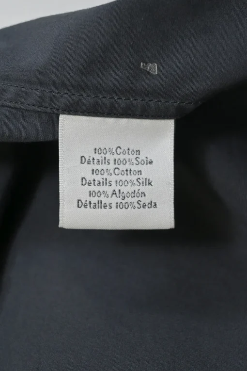 Charcoal cotton button-front classic collar shirt