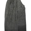 Charcoal draped polyester halter neck swing-style shift dress with gold-tone metallic choker collar