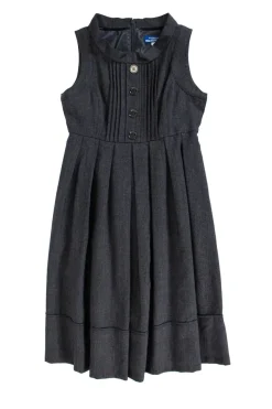Charcoal sleeveless pleated mini dress