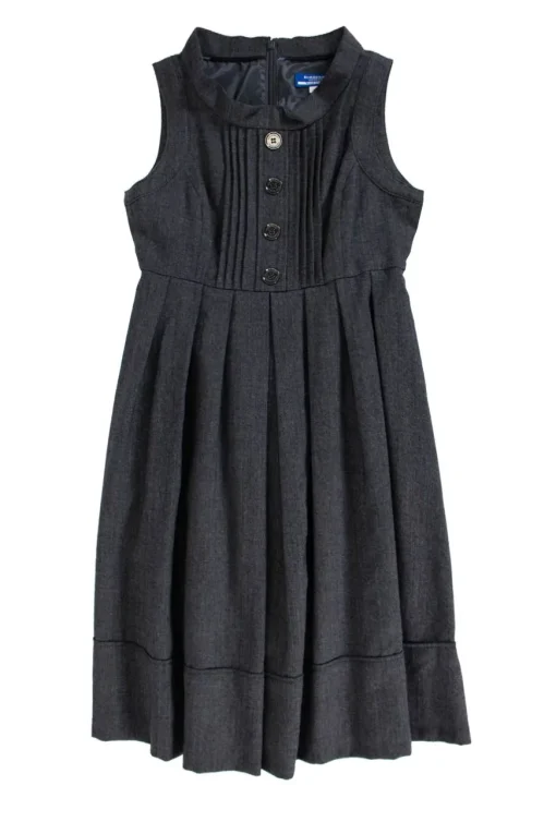 Charcoal sleeveless pleated mini dress