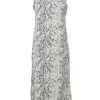 Charcoal viscose-blend python print criss-cross racerback slip dress