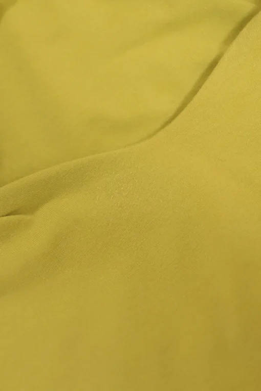 Chartreuse elastane-blend portrait neck pullover top with cutout lace-up half sleeves