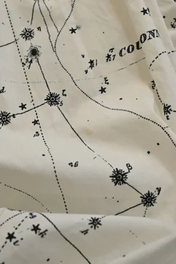 Chez Moi two-tone printed cotton pull-on A-line midi lounge skirt featuring original zodiac print by Pietro Ruffo