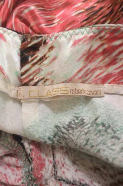 Class viscose multi-colour abstract print drop-waist handkerchief skirt
