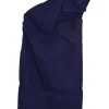 Cobalt blue linen-blend one-shoulder cascade ruffle mini sheath dress