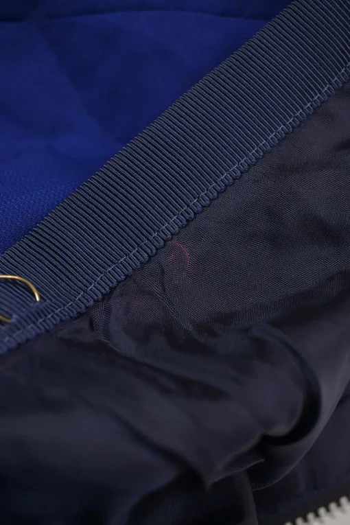 Cobalt blue polyester-blend pull-on A-line kick-pleat knee-length skirt