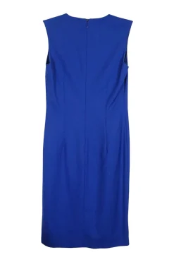 Cobalt blue wool pullover sleeveless v-neck shift