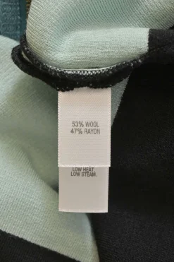 Colour-block wool and rayon-blend jersey knit tunic top with dolman sleeves and zipper detailing