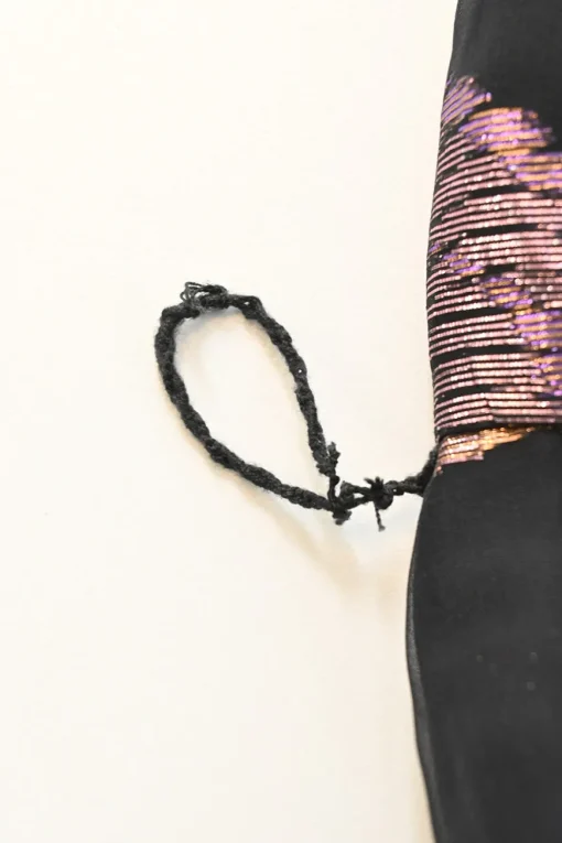 Copper and purple metallic silk-blend fil coupé jacquard wrap midi dress adjustable self-tie fastening at waist