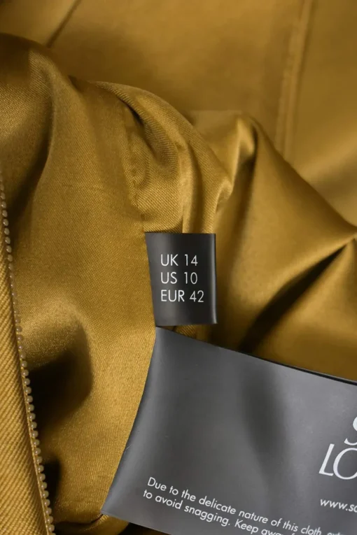 Copper draped polyester satin Orla one-shoulder sheath dress with tuck pleat detailing along waist