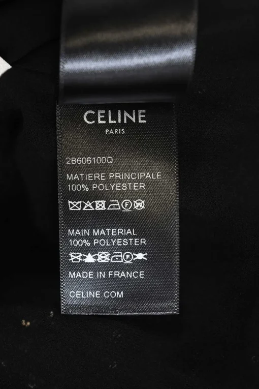 Copper sequined polyester puff sleeve pussy-bow blouse
