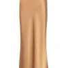 Copper triacetate-blend satin slip skirt with elasticated waistband
