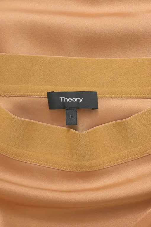 Copper triacetate-blend satin slip skirt with elasticated waistband