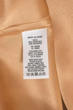 Copper triacetate-blend satin slip skirt with elasticated waistband