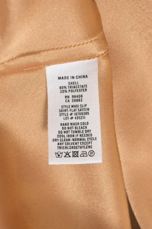 Copper triacetate-blend satin slip skirt with elasticated waistband