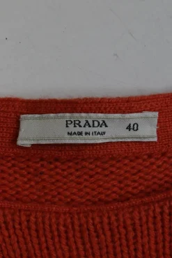 Coral cashmere crewneck pullover short sleeve knit top