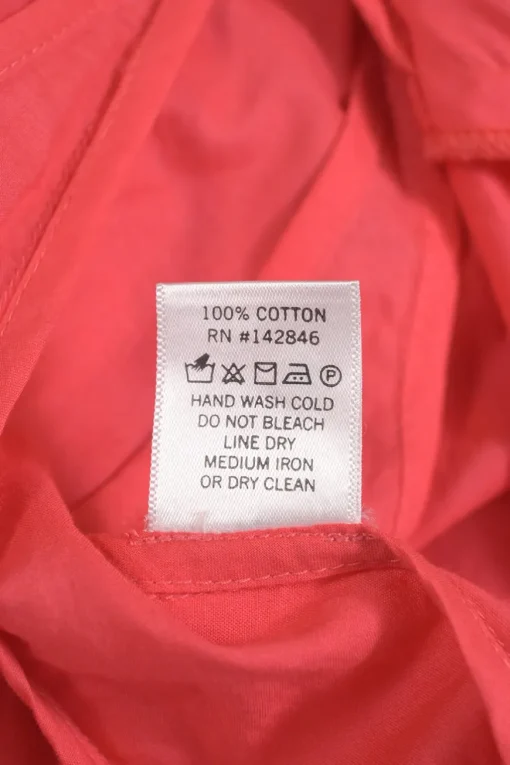 Coral cotton balloon-sleeve mini shift dress godet skirt inserts