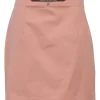 Coral pink cotton mini skirt