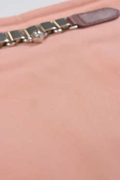 Coral pink cotton mini skirt