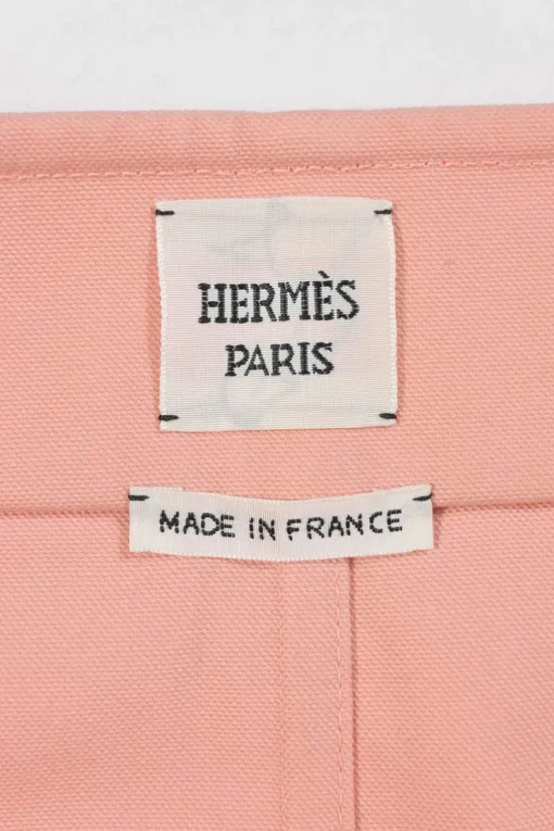 Coral pink cotton mini skirt