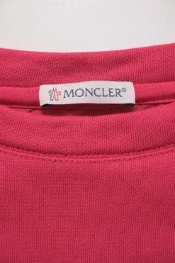 Coral pink piqué knit cap sleeve A-line dress with adjustable tie-waist fastening