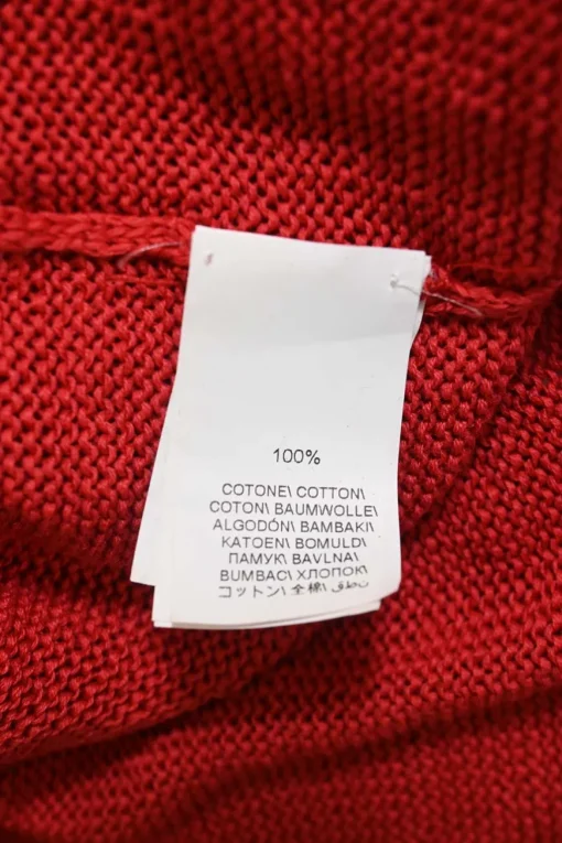 Coral-neutral striped cotton jersey knit V-neck long cardigan