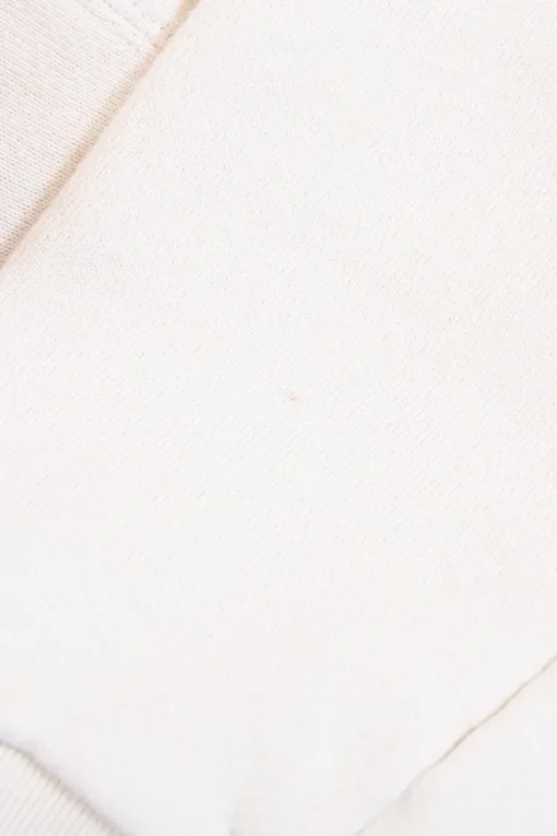 Cream and black screen-printed French terry logo hoodie