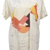 Cream cotton jersey knit 'Echec au Roi' print pullover T-shirt featuring original artwork by Benoît-Pierre Emery