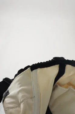 Cream cotton-blend floral lace zip-up bustier with adjustable straps and corset-style interior boning