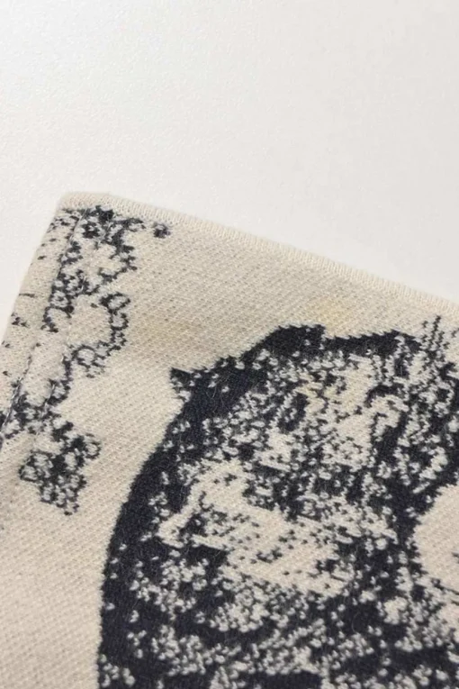 Dioriviera two-tone Sauvage Toile de Jouy cashmere and wool jacquard open-front long cardigan