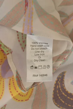 Ecru and mauve viscose floral print tiered maxi dress