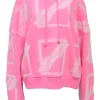 Fluo pink French terry Big Logo All Over hoodie