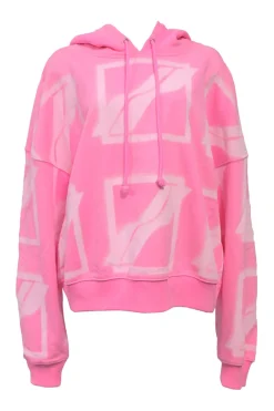 Fluo pink French terry Big Logo All Over hoodie