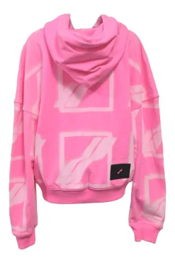 Fluo pink French terry Big Logo All Over hoodie