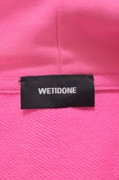 Fluo pink French terry Big Logo All Over hoodie