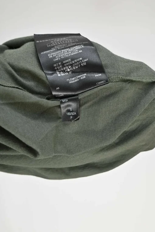 Forest embellished green cotton jersey scoop neck t-shirt with half collar bead appliqué