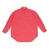 Fuchsia cotton poplin Melody oversized classic collar button-front shirt with chest patch pocket