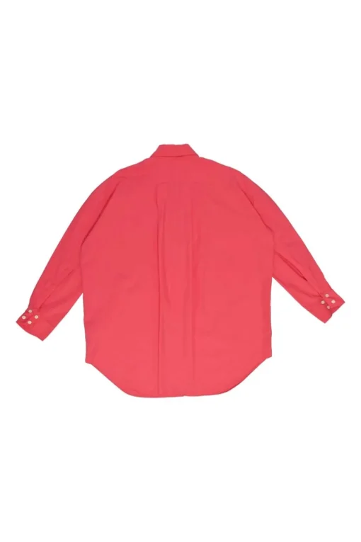 Fuchsia cotton poplin Melody oversized classic collar button-front shirt with chest patch pocket