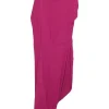 Fuchsia draped viscose-blend pullover cowl bateau Vian dress