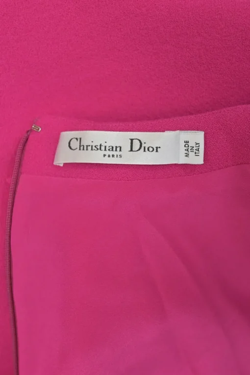 Fuchsia draped wool blouson mini dress