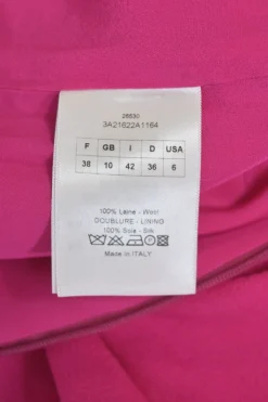 Fuchsia draped wool blouson mini dress