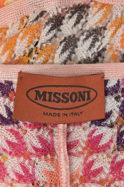 Fuchsia rayon striped pointelle knit tie-front cardigan