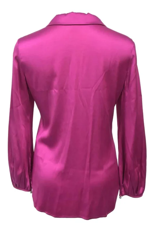 Fuchsia silk long sleeve shirt