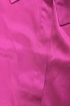 Fuchsia silk long sleeve shirt