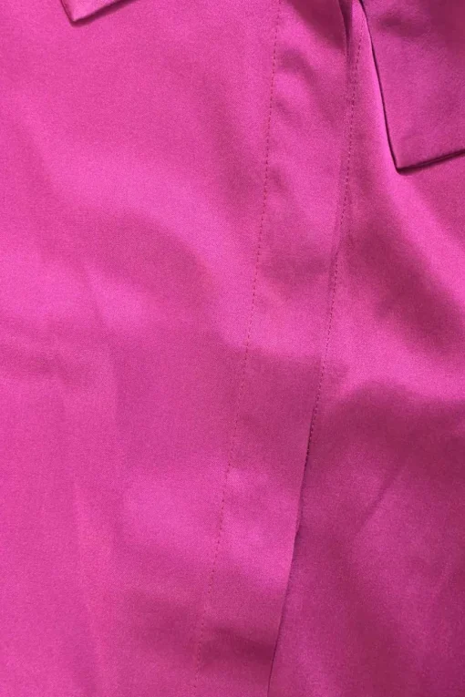 Fuchsia silk long sleeve shirt